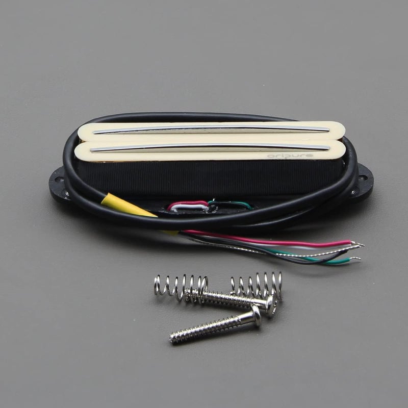OriPure Hot Dual Rail Pickups Alnico5 Single-Coil-Sized Humbucker 15-16K Fit ST/SQ Style Electric Guitar, Cream - Image 2
